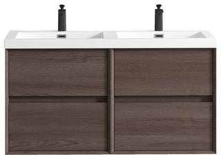 Kingdee Red Oak Wall Mounted Vanity With Reinforced Acrylic Sink, 48"