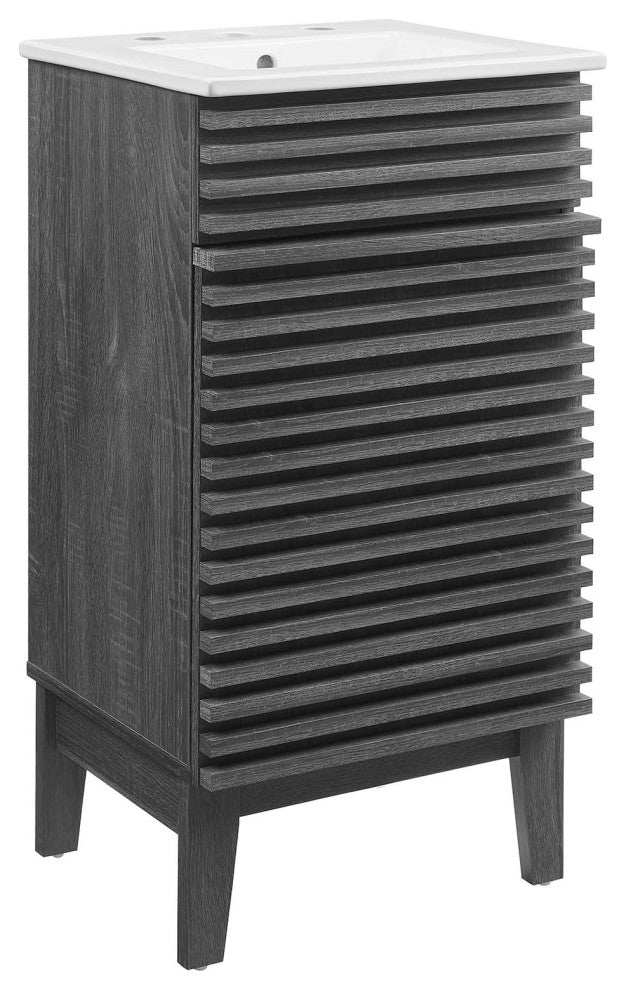 Render 18" Bathroom Vanity Cabinet, Charcoal White