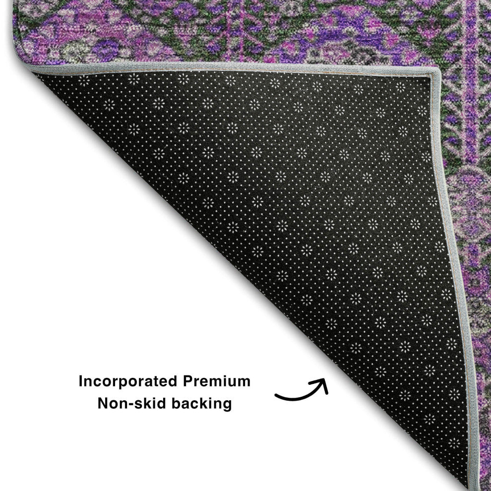 Premium Machine Washable Mayfield AMF574 Purple 8' x 10' Rug