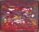 30x24 Deep in Red, Framed Artwork, Silver