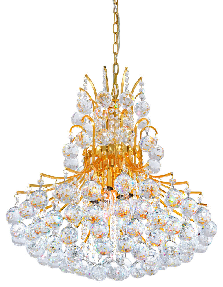 Princess 8 Light Down Chandelier With Gold Finish