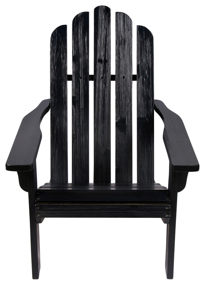 Shine Co. Marina II Cedar Wood Hydro-Tex Adirondack Chair Black 4628BK