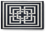 Greek New Key Nautical Chenille Rug