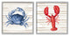 Nautical Blue Crab and Red Lobster,24 x 24