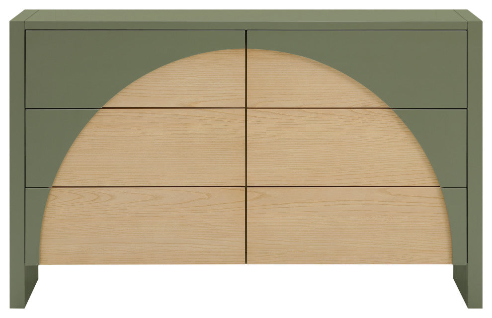 Moab 6-Drawer Assembled Dresser, Olive / Ash