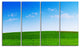 Green Meadow Panorama, Landscape Canvas Art Print, 48"x28", 4 Panels