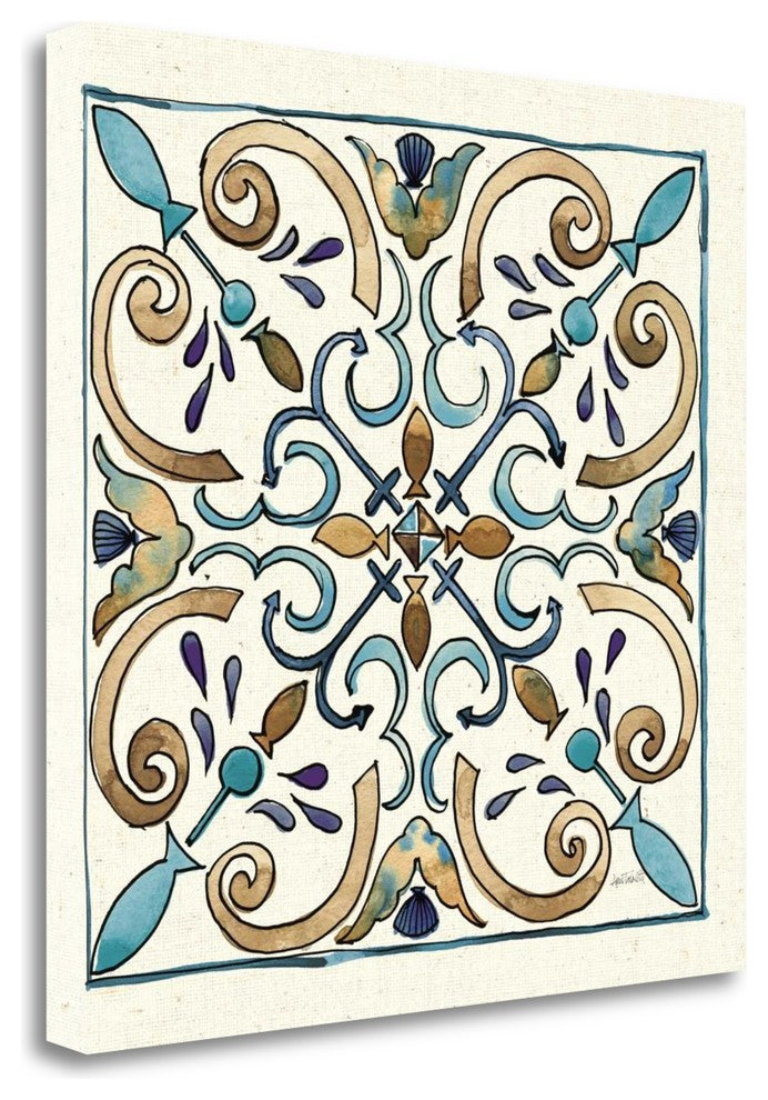 "Coastal Breeze Tile I" By Anne Tavoletti, Giclee Print on Gallery Wrap Canvas
