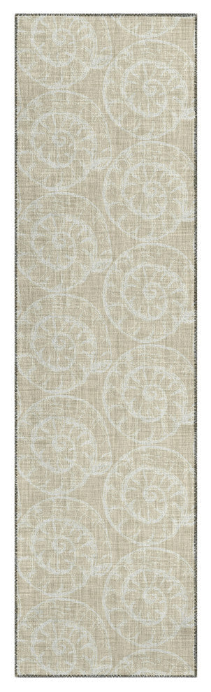 Indoor/Outdoor Seabreeze SZ11 Taupe Machine Washable 2'3" x 7'6" Runner Rug