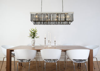 Elegant Lighting 1232D50-SS/RC Sydney 12 Light 50"W Crystal - Matte Black