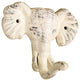 Whitewashed Cast Iron Elephant Hook 5"