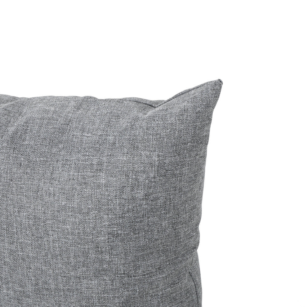 GDF Studio Coronado Outdoor Water Resistant Square Throw Pillow, Gray, Set of 2