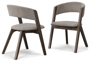 Modrest Grover Modern Gray/Dark Wenge Dining Chair, Set of 2