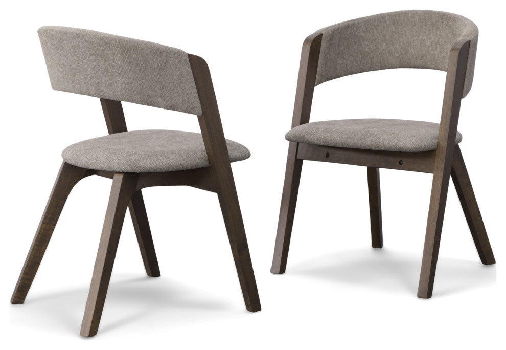 Modrest Grover Modern Gray/Dark Wenge Dining Chair, Set of 2