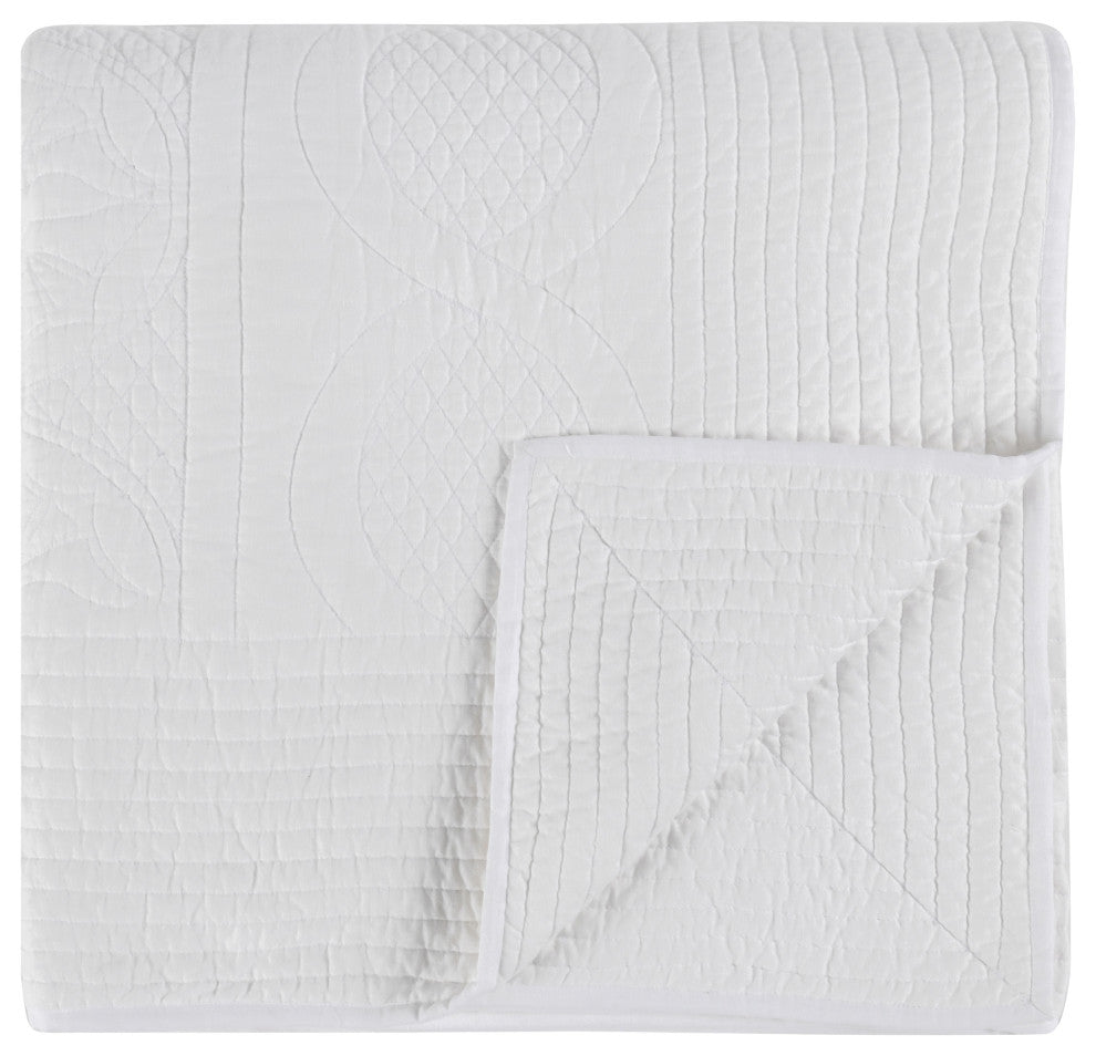 Anessa Linen Blend Quilt by Kosas Home, White, King
