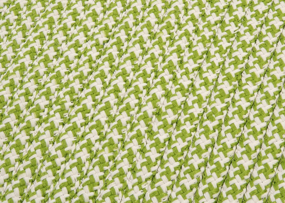 Outdoor Houndstooth Tweed OT69 Lime Indoor/Outdoor Area Rug, Square 8'x8'