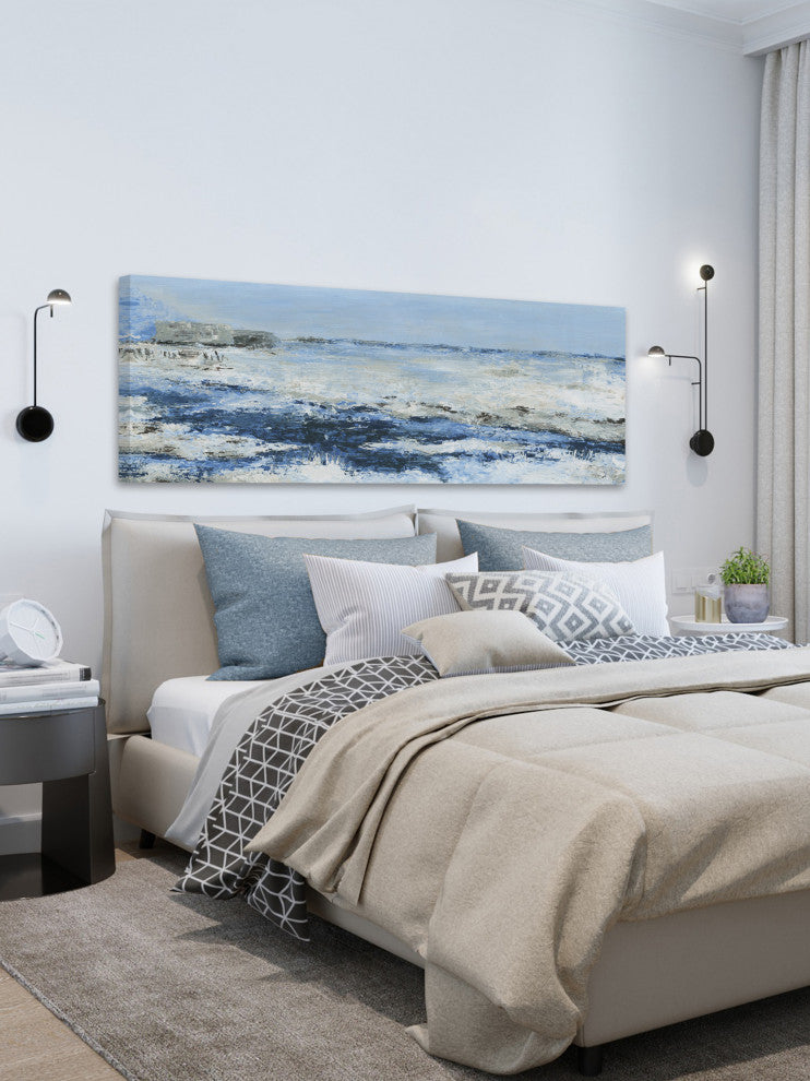 "Ultimate Blue Waves" Painting Print on Wrapped Canvas, 30"x10"