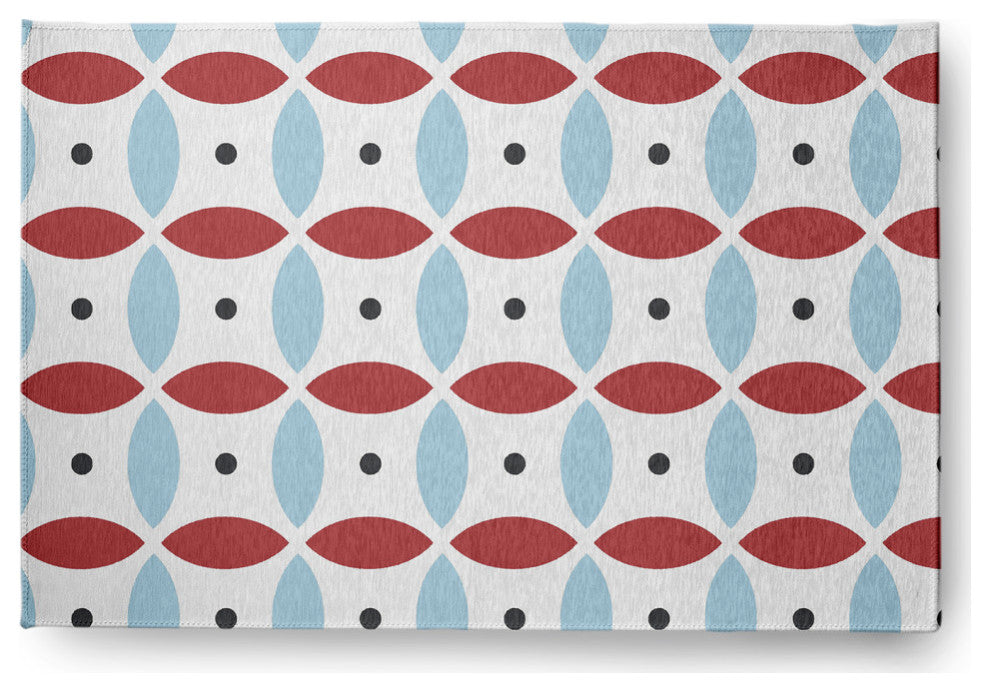 Geometric Spring Chenille Rug, Ligonberry Red, 4'x6'