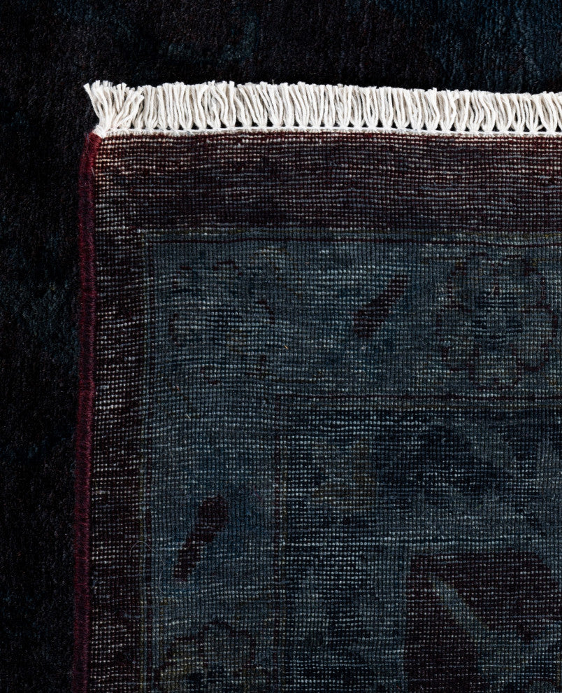 Overdyed One-of-a-Kind Hand-Knotted Area Rug Black, 8' 1" x 10' 6"