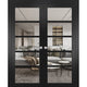 Sliding Bypass Doors 84 x 96, Quadro 4522 Matte Black & Clear Glass