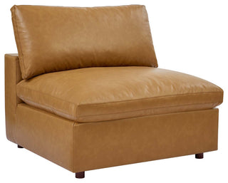 Commix Down Filled Overstuffed Vegan Leather 5-Piece Sectional Sofa - Tan
