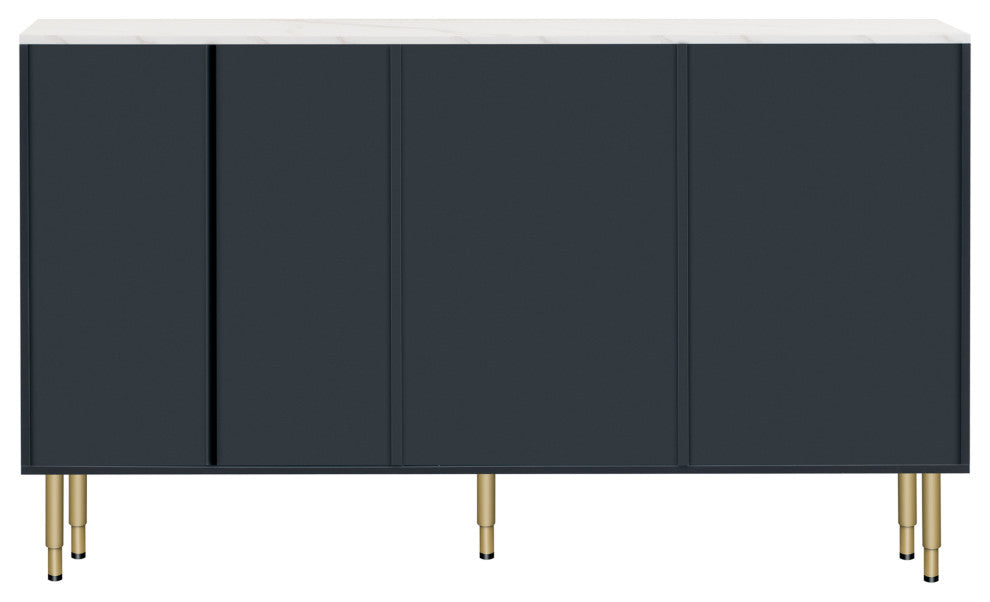 TATEUS 60" Modern Sideboard MDF Buffet Cabinet, Navy Blue