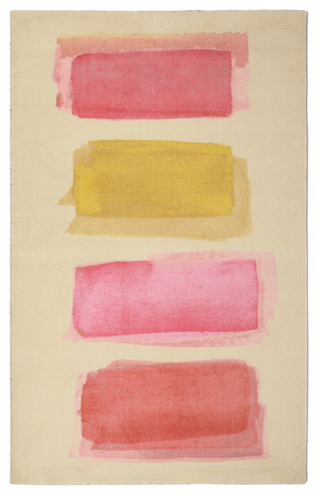 Pink Lens Flare Modern Geometric Area Rug, 7'6" X 9'6"
