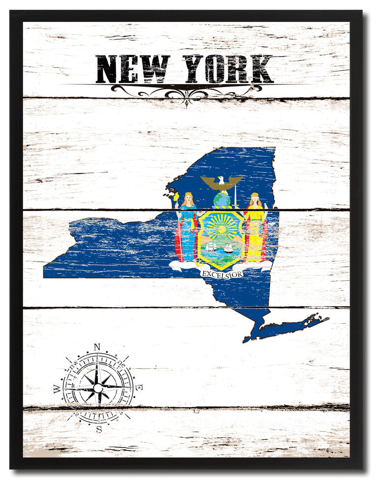 New York State Flag Canvas, 28"x37"