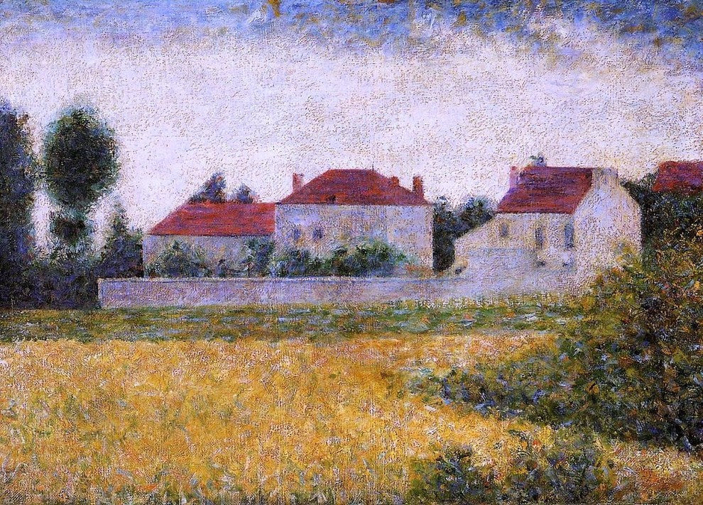 Georges Seurat White Houses Ville d'Avray, 18"x27" Wall Decal