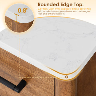 Velora Bathroom Vanity, Mango Brown, 48", With Mirror