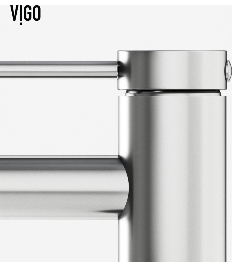 VIGO Jewel 6" H Single Handle Single Hole Bathroom Faucet, Chrome