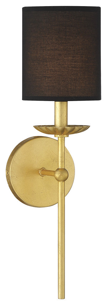 1-Light Wall Sconce, Matte Black, True Gold