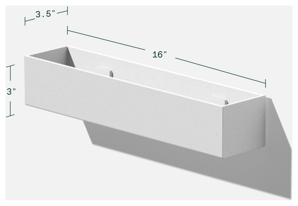 Veadek Geo Series Hanging Planter, White, 16", 1 Pack