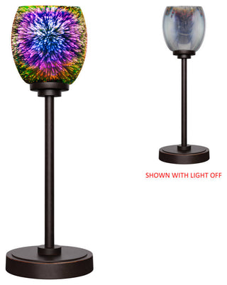 Luna 1-Light Table Lamp, Dark Granite/Silver Fire