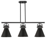 Newton Cone 3 42" Island Lighting Matte Black