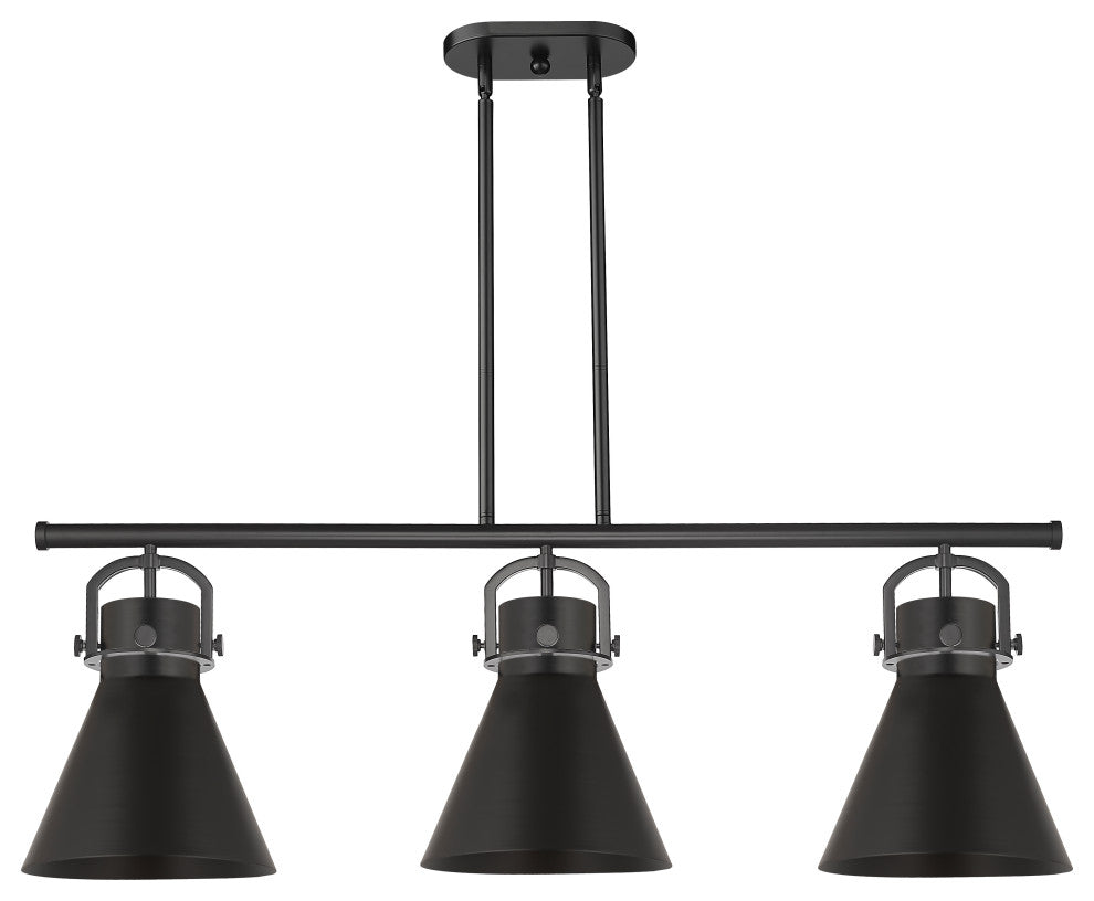 Newton Cone 3 42" Island Lighting Matte Black