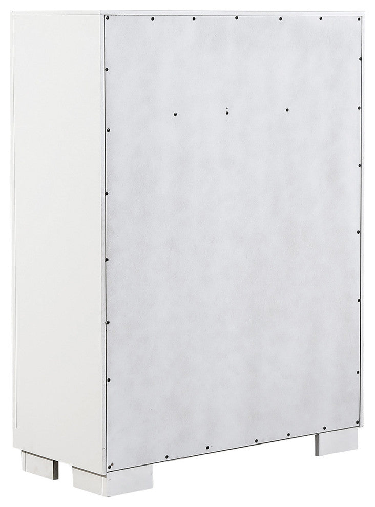 Wooden Chest with 5 Drawers, White