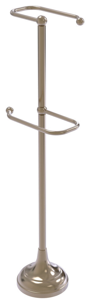 Free Standing Two Roll Toilet Tissue Stand, Antique Pewter