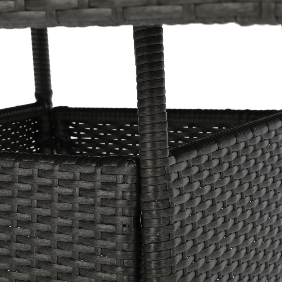 GDF Studio Colonial Outdoor Gray Wicker Square Dining Table