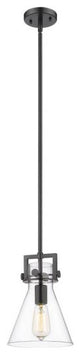 Innovations 411-1S-BK-8CL 1-Light Mini Pendant, Matte Black