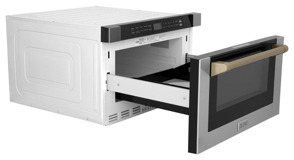 ZLINE Microwave Drawer s, Stainless and Champagne Bronze MWDZ-1-H-CB