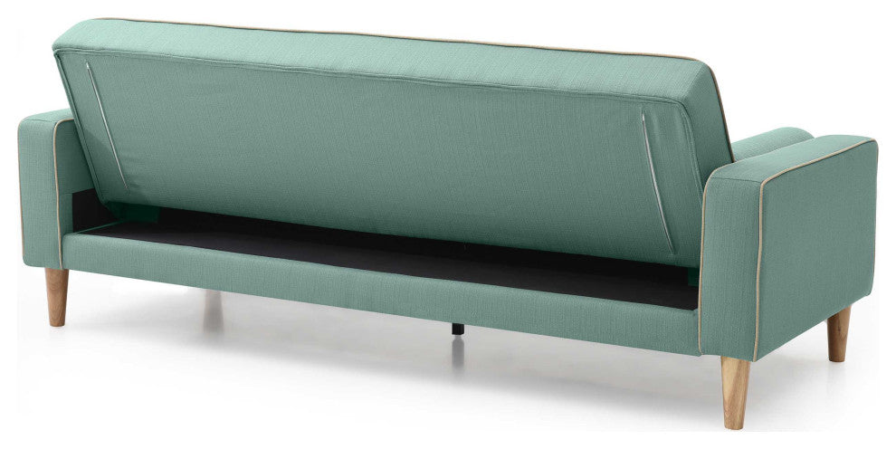 Andrews 85 in. W Flared Arm Polyester Straight Sofa, Teal