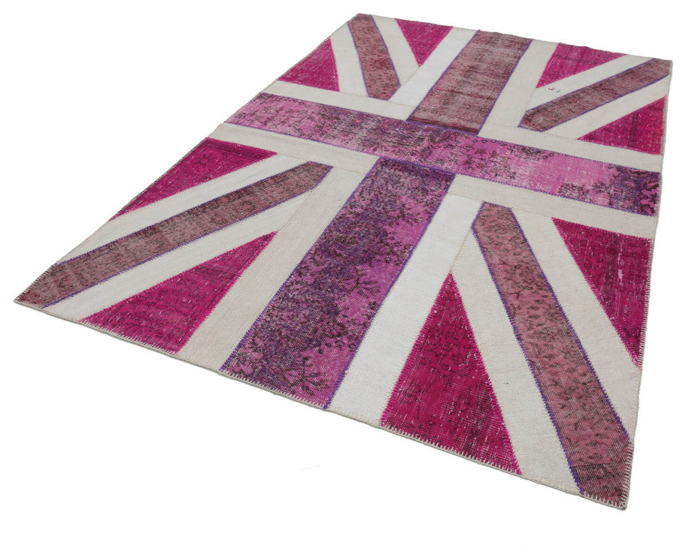 Rug N Carpet - Handwoven Anatolian 6' 8'' x 9' 11'' Flag Patchwork Rug