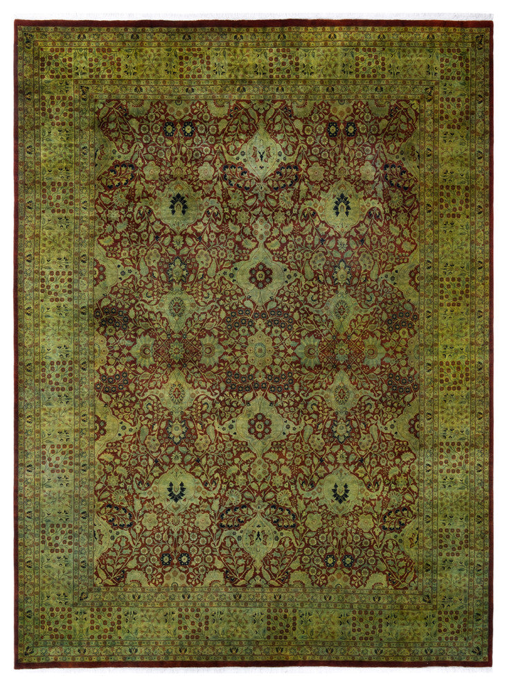 Fine Vibrance, One-of-a-Kind Hand-Knotted Area Rug Blue, 9' 1 x 12' 3