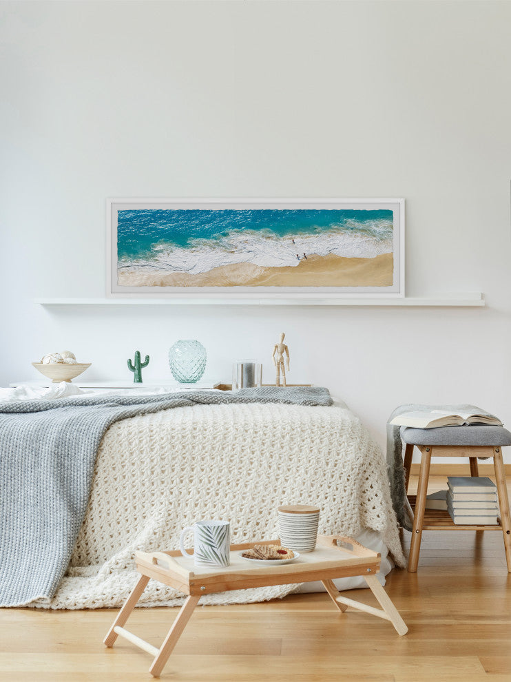 "Enjoy the Waves" Framed Painting Print, 30x10