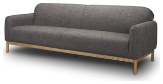 Hale Sofa With Medium Brown Wood and Gray Fabric