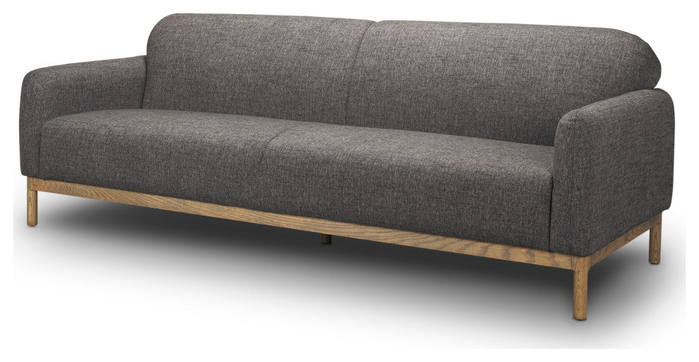 Hale Sofa With Medium Brown Wood and Gray Fabric