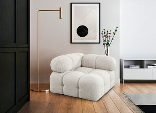 Ames Boucle Fabric Modular Chair, Cream, Corner Chair