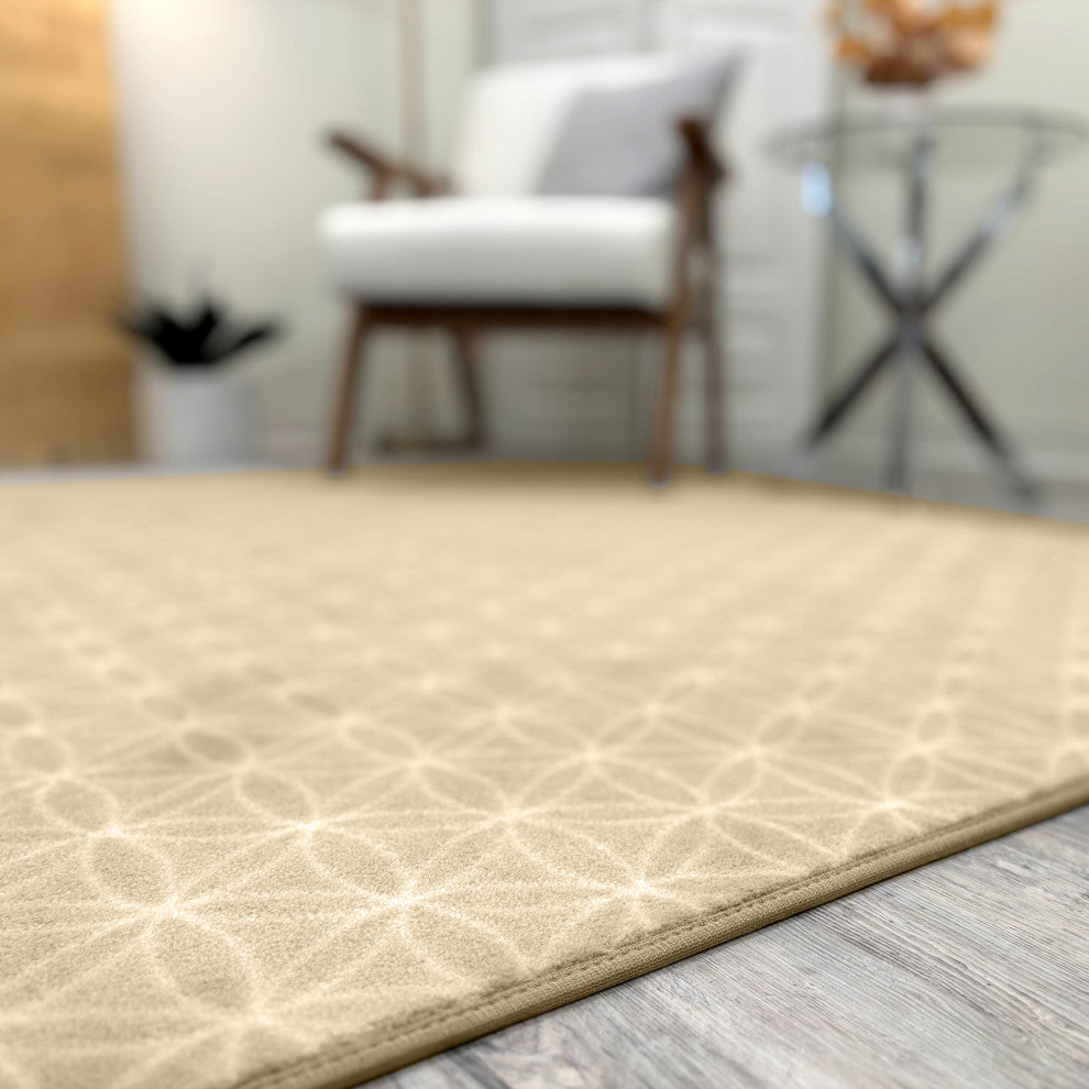 EYELET Soft Tactesse Nylon Area Rug with Anti-Stain Protection, Buttercup, 6'x12'