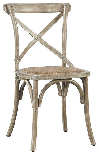 Bentwood Brown and White Armless Side Chair