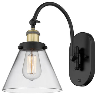 Cone Sconce, Black Antique Brass, Clear, Clear
